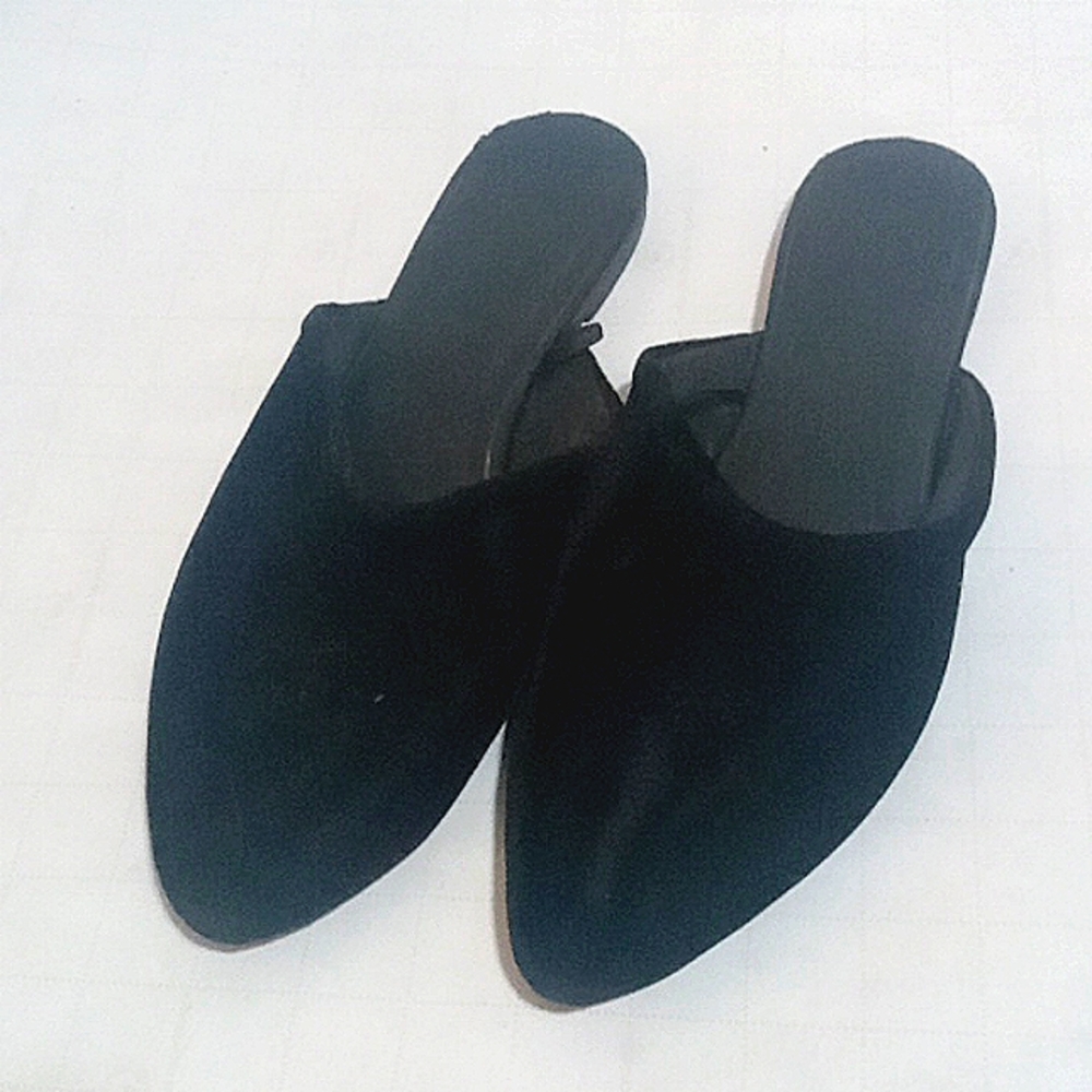 Urban Outfitters Black Velvet Mules